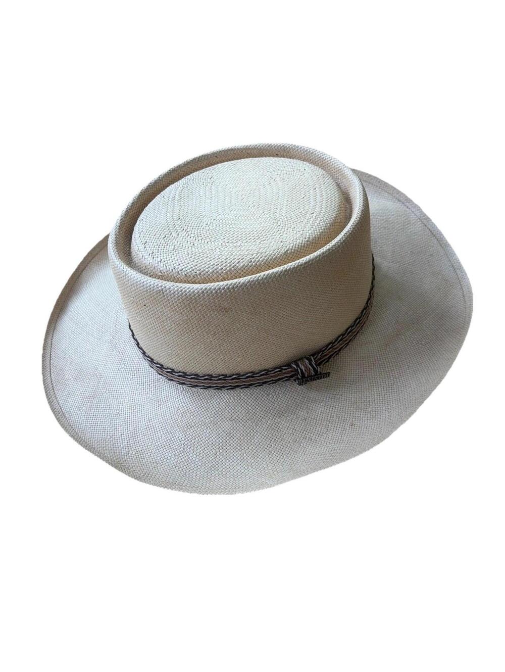 Vintage Resistol Gambler Shantung Panama Straw Western Hat 6 7/8